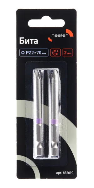 Бита Hesler (882090) PZ2 магнитная 70 мм (2 шт.)