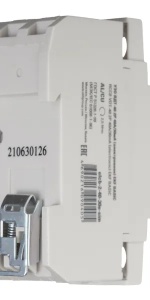 УЗО EKF Basic ВДТ-40 40А 1P+N тип AC 30 мА 4,5 кА (elcb-2-40-30e-sim)