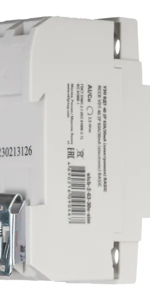 УЗО EKF Basic ВДТ-40 63А 1P+N тип AC 30 мА 4,5 кА (elcb-2-63-30e-sim)