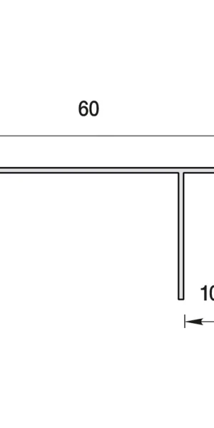 Профиль F-образный 60х3000х10 мм белый