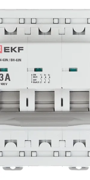 Выключатель нагрузки EKF PROxima ВН-63N 3Р 63А 400 В на DIN-рейку (S63363)