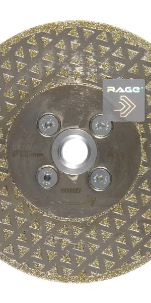 Диск алмазный по керамограниту гальванический Rage by Vira 125x22,2x2,2 мм с фланцем М14 сплошной сухой рез (603127)