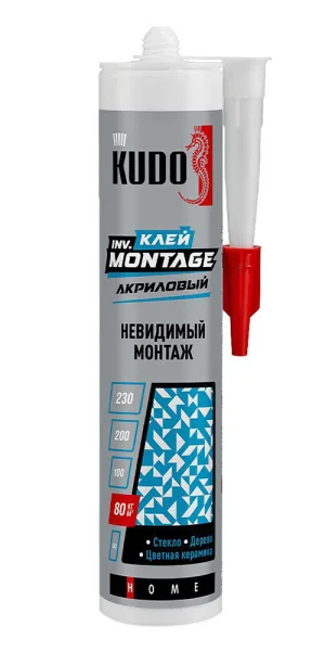 Клей монтажный акриловый Kudo Home inv. Мontage прозрачный 280 мл