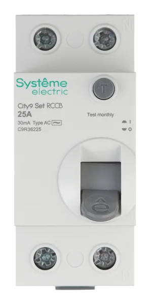 УЗО Systeme Electric City9 Set ВДТ 25А 1P+N тип AC 30 мА 6 кА (C9R36225)