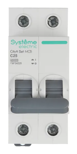 Автоматический выключатель модульный Systeme Electric City9 Set 2P 25А тип C 4,5 кА 230 В (C9F34225)
