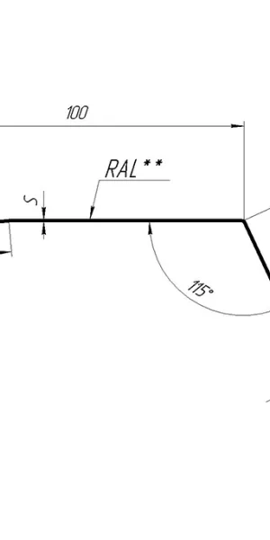 Планка карнизная для металлочерепицы 100х65 мм 2 м коричневая RAL 8017