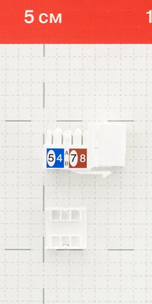 Переходник компьютерный Hyperline Keystone RJ45 8P8C CAT5e серый (432595)