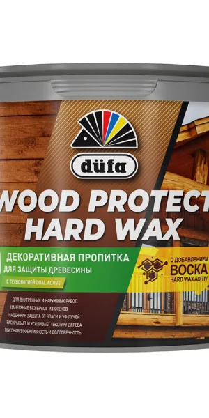 Антисептик Dufa Wood Protect Hard Wax декоративный для дерева белоснежный 9 л