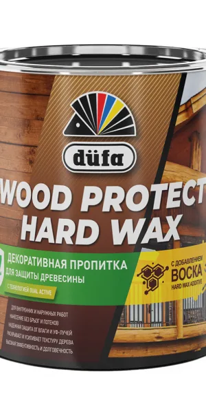Антисептик Dufa Wood Protect Hard Wax декоративный для дерева белоснежный 0,75 л