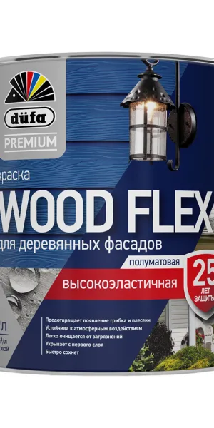 Краска фасадная по дереву Dufa Woodflex акриловая база 1 белая 0,9 л