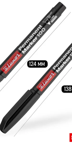 Маркер перманентный Luxor 100 черный грифель 1-2 мм