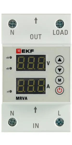 Реле напряжения EKF PROxima (MRVA-32A) 230 В 32 А с дисплеем