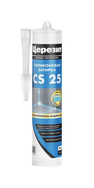 Герметик силиконовый затирка Церезит CS 25 № 07 серый 280 мл