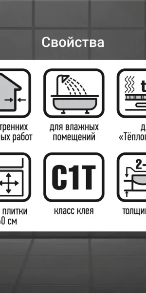 Клей для плитки/ керамогранита/ камня Unis 2000 класс С1 T 5 кг