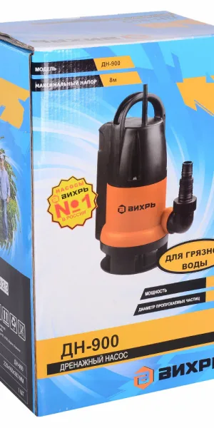 Насос дренажный Вихрь ДН-900 для грязной воды 258 л/мин (68/2/3)