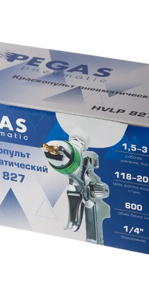 Краскопульт пневматический Pegas Pneumatic HVLP827 1/4 0,6 л (2725)