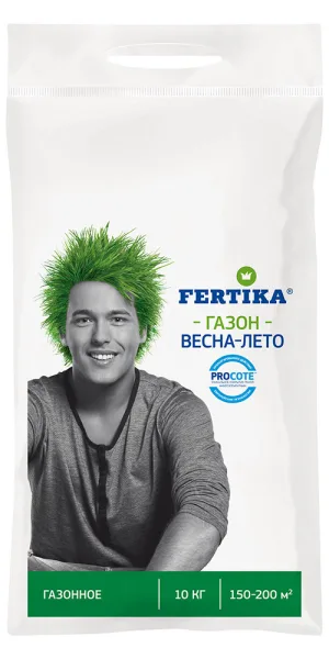 Удобрение минеральное сухое гранулированное Тукосмесь Газонное Весна-Лето Fertika 10 кг