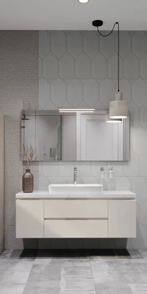 Керамогранит Lavelly Hexagon Relief светло-серый матовый 1200х600х8,5 мм (2 шт.=1,44 кв.м)