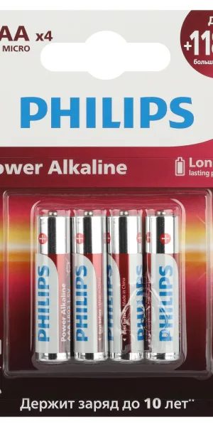 Батарейка Philips Power ААА мизинчиковая LR03 1,5 В (4 шт.) (Б0062736)