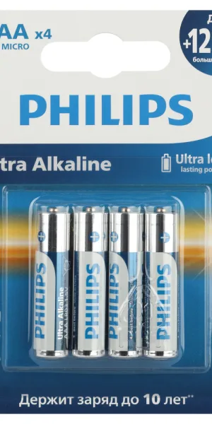 Батарейка Philips Ultra ААА мизинчиковая LR03 1,5 В (4 шт.) (Б0062734)