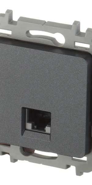 Розетка компьютерная Legrand Inspiria встраиваемая антрацит RJ45 (673828)