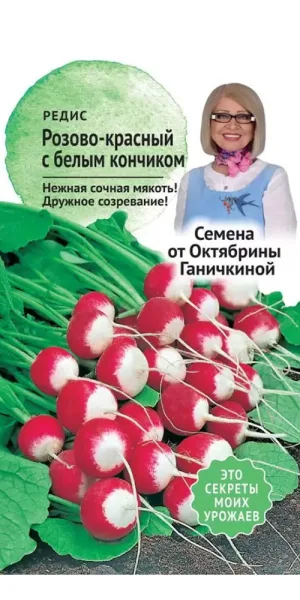 Редис Розово-красный с белым кончиком От Октябрины Ганичкиной 3 г