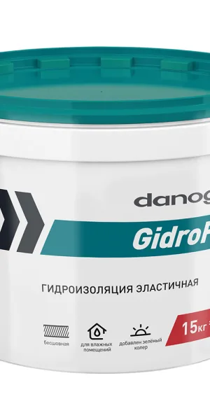 Гидроизоляция полимерная Danogips GidroFlex бирюзовая 15 кг