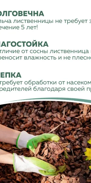 Кора Rainberg лиственницы фракция 30-60 мм 60 л