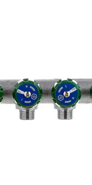 Коллектор Stout 3/4 ВР(г) х 4 выхода 1/2 НР(ш) х 3/4 НР(ш) регулирующий (SMB-6850-341204)