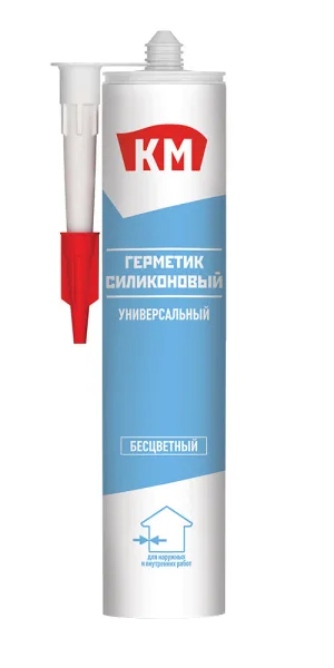 Герметик силиконовый универсальный КМ прозрачный 280 мл
