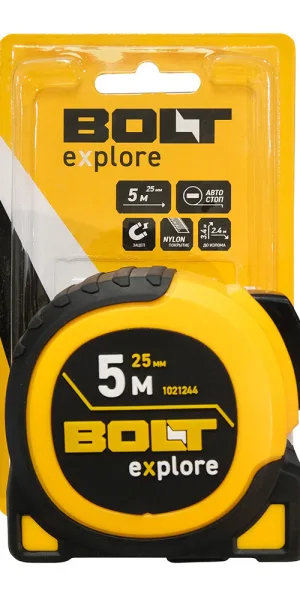 Рулетка Bolt eXplore с автостопом магнитная 5 м x 25 мм