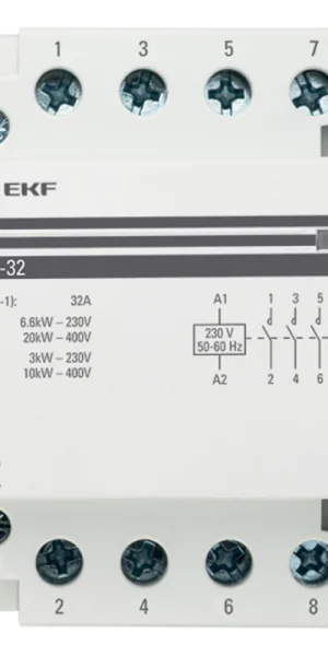 Контактор модульный EKF PROxima КМ (km-3-32-40) 230-240 В 32 А тип AC 4НО