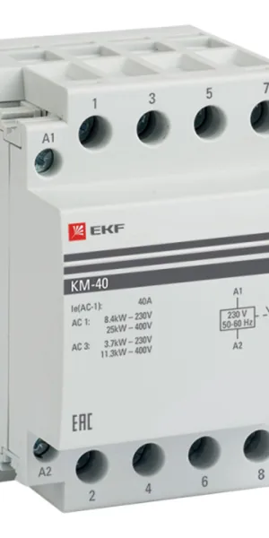 Контактор модульный EKF PROxima КМ (km-3-40-40) 230-240 В 40 А тип AC 4НО