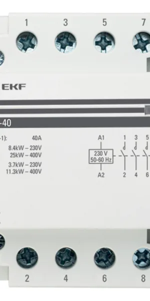 Контактор модульный EKF PROxima КМ (km-3-40-40) 230-240 В 40 А тип AC 4НО