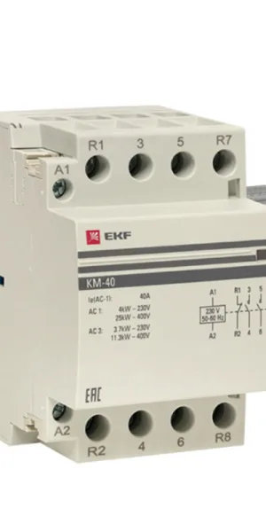 Контактор модульный EKF PROxima КМ (km-3-40-22) 230-240 В 40 А тип AC 2НО+2НЗ
