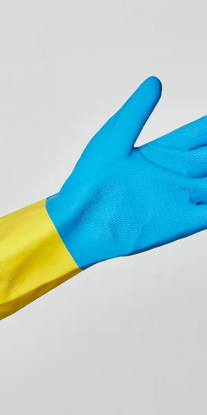 Перчатки латексные химическистойкие Delta Plus VE330 желто-синие 10 (XL) (VE330BJ09)