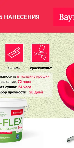 Штукатурка декоративная Bayramix i-Flex камешковая fl 001 белая 1,2 мм 14 кг