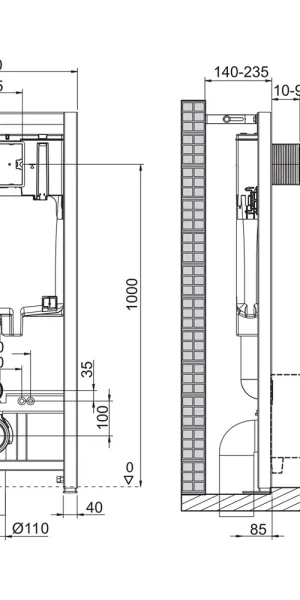 Инсталляция BelBagno 80 для подвесного унитаза без кнопки (BB002-80)