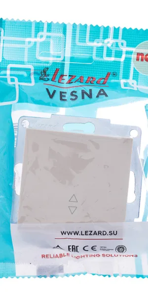 Выключатель Lezard Vesna одноклавишный встраиваемый крем проходной (742-0388-105)