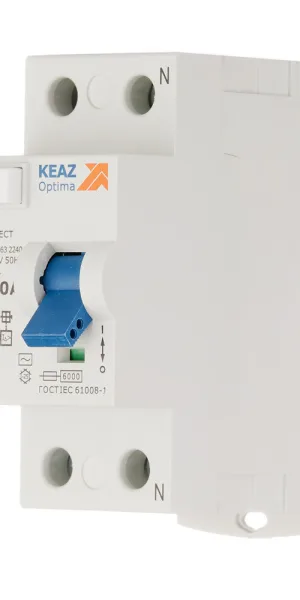 УЗО КЭАЗ OptiDin DM63 40А 1P+N тип AC 30 мА 6 кА (254176)