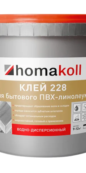 Клей акриловый для бытового ПВХ-линолеума Homa Homakoll 228 4 кг