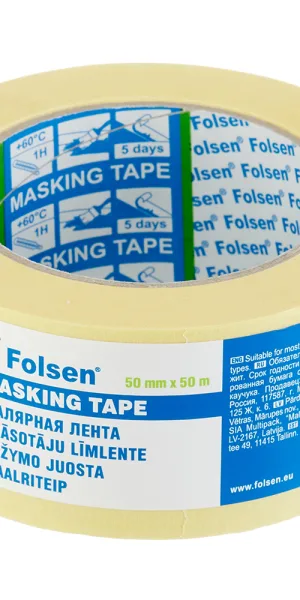 Лента малярная Folsen желтая 50 мм 50 м