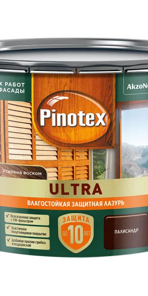 Антисептик Pinotex Ultra декоративный для дерева палисандр 9 л
