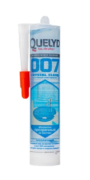 Клей-герметик гибридный Quelyd 007 Crystal Clear прозрачный 300 мл