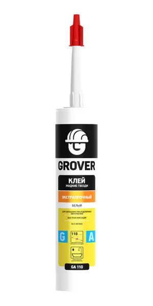 Клей монтажный акриловый Grover GA110 экстрапрочный белый 280 мл
