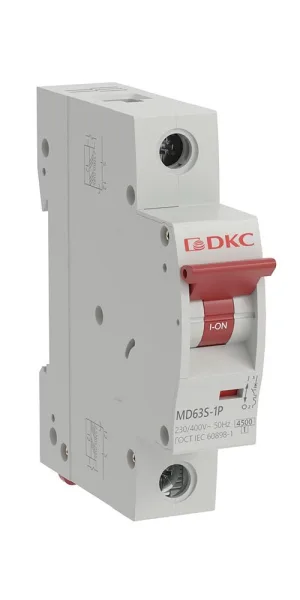 Автоматический выключатель модульный DKC Yon Max MD63S 1P 10А тип C 4,5 кА 230 В (MD63S-1PC10)