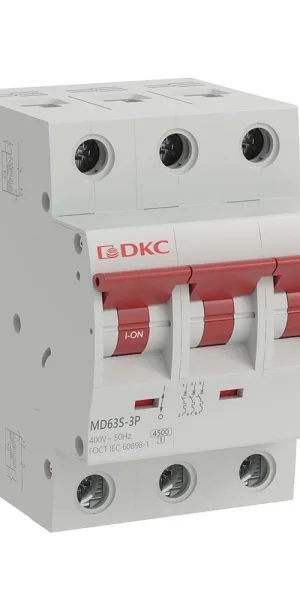 Автоматический выключатель модульный DKC Yon Max MD63S 3P 20А тип C 4,5 кА 400 В (MD63S-3PC20)