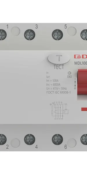 УЗО DKC Yon Max 40А 3P+N тип AC 30 мА 10 кА (MDL100-4P2-40-AC)