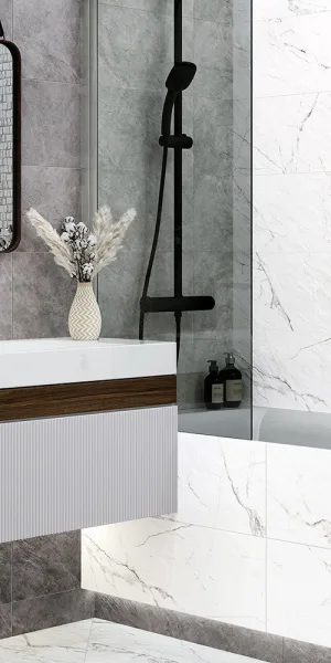 Плитка облицовочная Alma Ceramica Laurent белая мозаика 740x246x9 мм (7 шт.=1,274 кв.м)