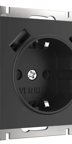Розетка Werkel встраиваемая черная матовая с USB-A/ Type-C (a056275)